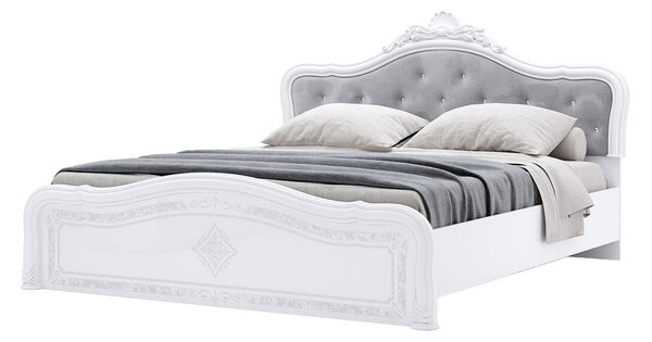 Postel 160 Lux bez rámu + koruna, bílá Luiza