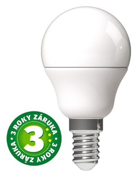 Prémiová LED žárovka E14 4,5W 470lm G45, denní, ekv. 40W, 3 roky