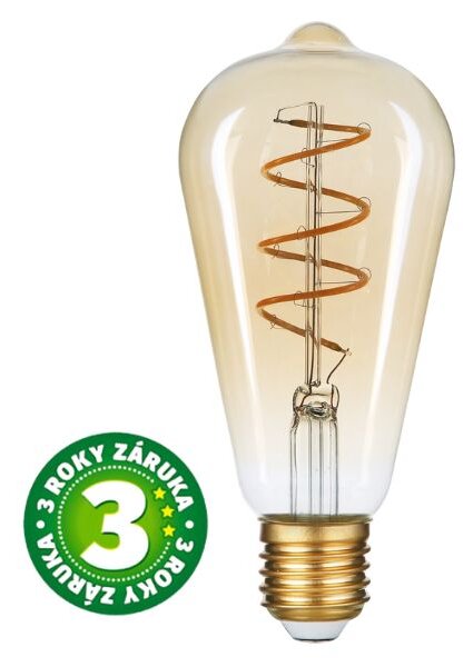 Prémiová designová retro LED žárovka E27 4,5W 400lm EXTRA TEPLÁ ST58 ekv. 35W 3 roky