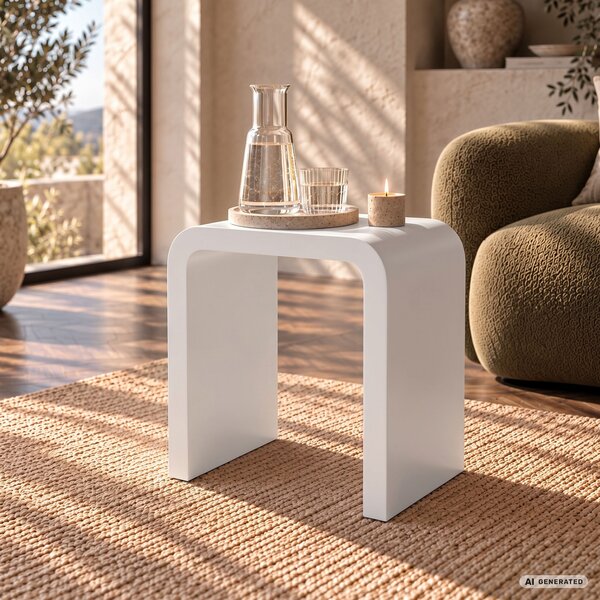 Ak furniture Konferenční stolek Crema 40 cm bílý