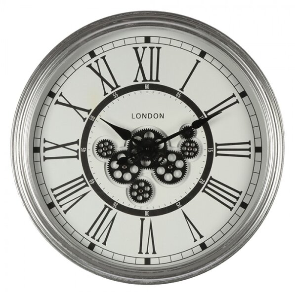 Nástěnné hodiny stříbrné 60*10 cm – 60x10 cm