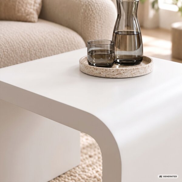 Ak furniture Konferenční stolek Crema 40 cm bílý