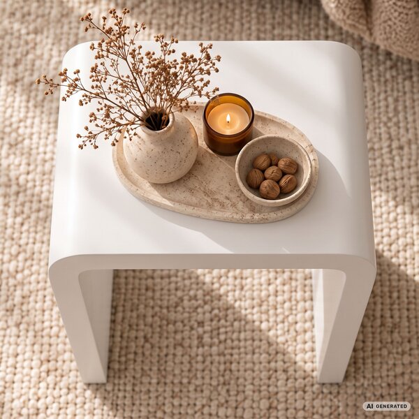 Ak furniture Konferenční stolek Crema 40 cm bílý