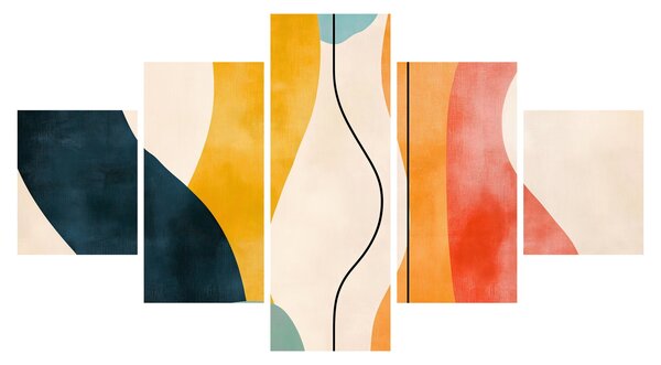 Obraz - Minimalistická barevná ilustrace II. (125x70 cm)