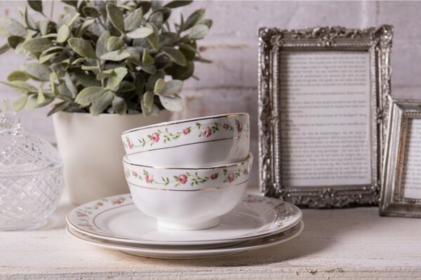 Porcelánová miska na polévku s růžičkami Cutty Rose – 300 ml