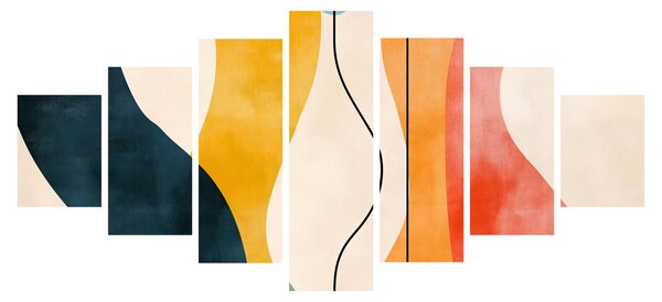 Obraz - Minimalistická barevná ilustrace II. (210x100 cm)