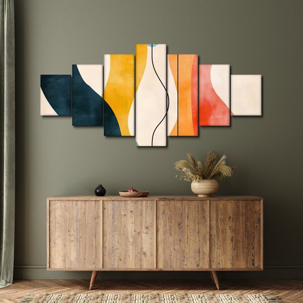 Obraz - Minimalistická barevná ilustrace II. (210x100 cm)