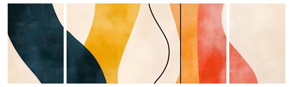 Obraz - Minimalistická barevná ilustrace II. (170x50 cm)