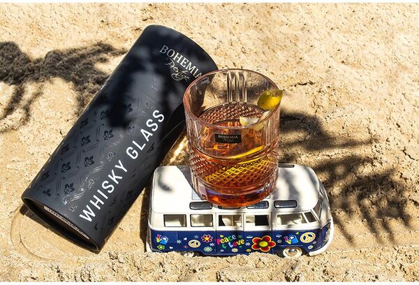 BOHEMIA PRESTIGE ELEGANTE SKLENICE NA WHISKY V TUBĚ 320ML SADA 2KS