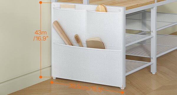 Předsíňový věšák Vasagle Une 120 cm bílý/hnědý