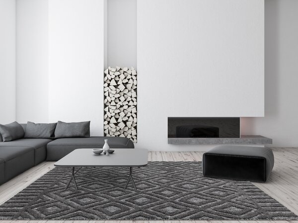Tribeca Design Kusový koberec Secco Charcoal Diamond Rozměry: 120x170 cm