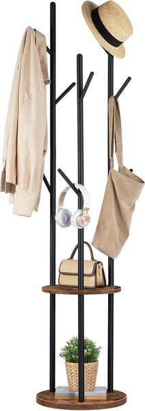 Předsíňový věšák Vasagle Werry 175 cm hnědý/černý