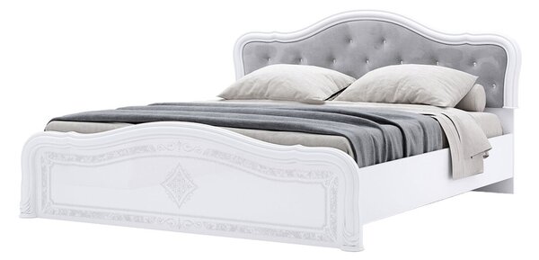 Postel 160 Lux bez rámu, bílý lesk Luiza