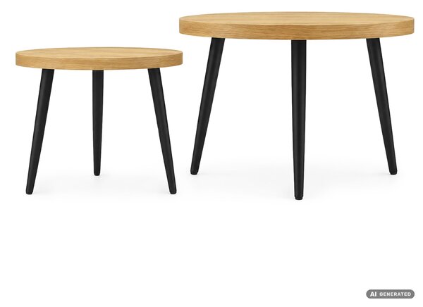Ak furniture Sada 2 ks konferenčních stolků Twino dub přírodní