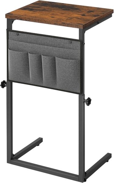 Výškově nastavitelný odkládací stolek Vasagle Asana 38 cm černý/hnědý
