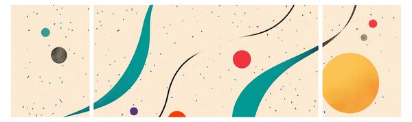 Obraz - Minimalistická barevná ilustrace (170x50 cm)