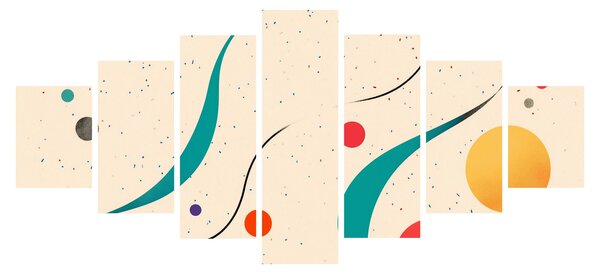 Obraz - Minimalistická barevná ilustrace (210x100 cm)