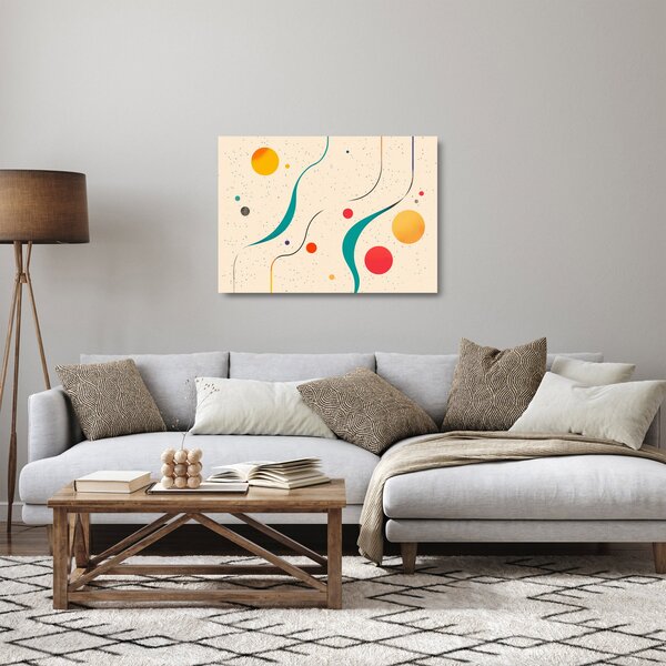Skleněný obraz - Minimalistická barevná ilustrace (70x50 cm)
