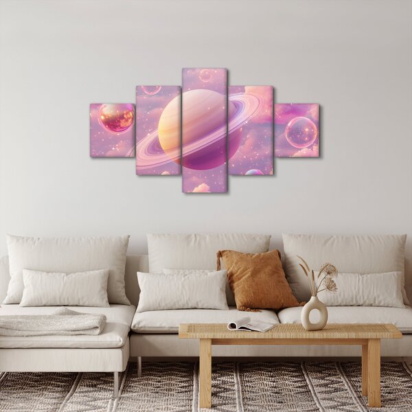Obraz - Růžová planeta (125x70 cm)