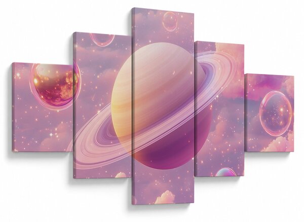 Obraz - Růžová planeta (125x70 cm)