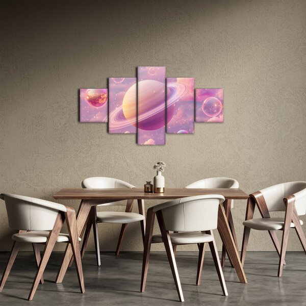 Obraz - Růžová planeta (125x70 cm)