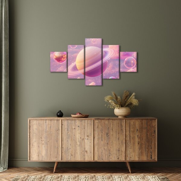 Obraz - Růžová planeta (125x70 cm)