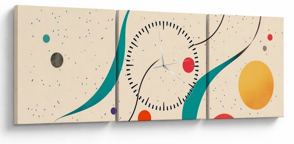 Obraz - Minimalistická barevná ilustrace (s hodinami) (90x30 cm)