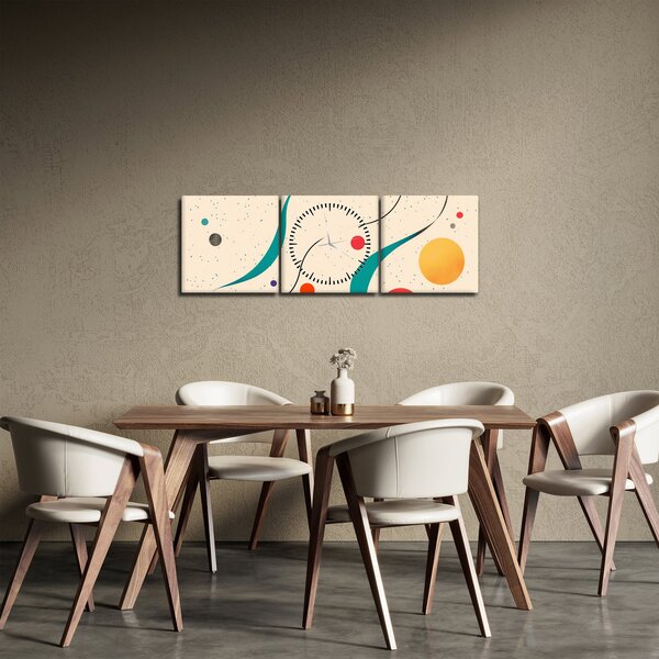 Obraz - Minimalistická barevná ilustrace (s hodinami) (90x30 cm)