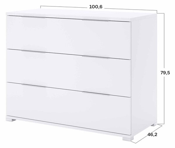 Komoda 3šx Super Mat Bílá Barton