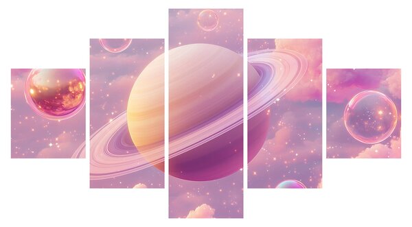 Obraz - Růžová planeta (125x70 cm)