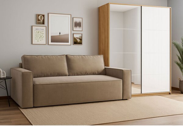 Skříň s posuvnými dveřmi 1.5x2.4m (Dveře Lesklé Bílé/Zrcadlo) série N Asti