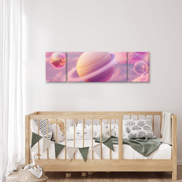Obraz - Růžová planeta (170x50 cm)