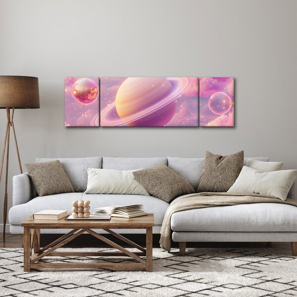 Obraz - Růžová planeta (170x50 cm)