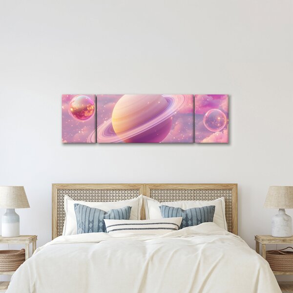 Obraz - Růžová planeta (170x50 cm)
