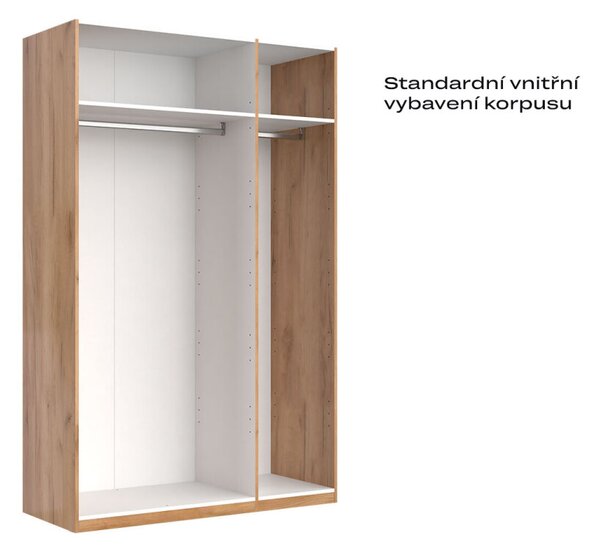Skříň 3D se zrcadlem série N, dub kraft / bílá Asti