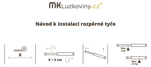 MK Lůžkoviny Tyč na sprchový závěs 70/120 cm - chromová