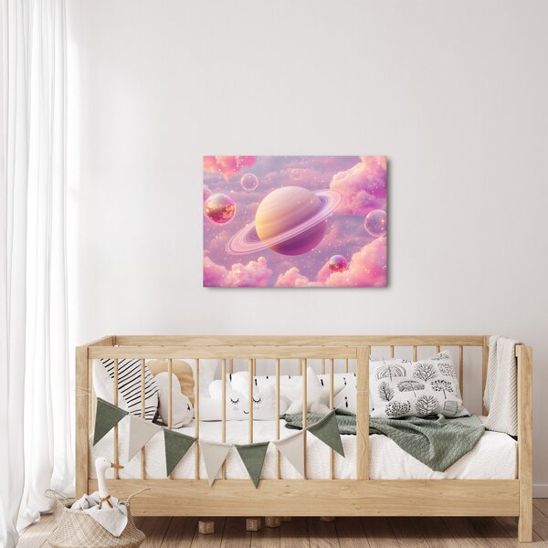 Obraz - Růžová planeta (70x50 cm)