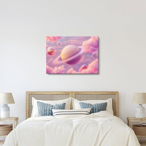 Obraz - Růžová planeta (70x50 cm)