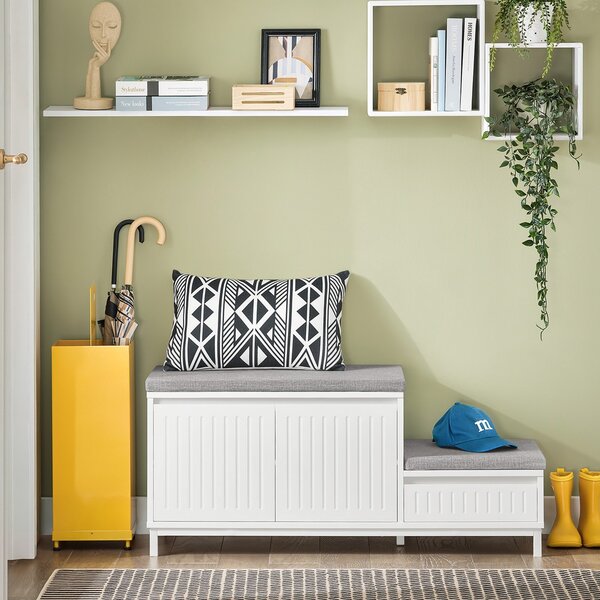 Sobuy Fsr172-W Výklopný Botník Dětský Botník Lavice Se Sedátkem Komoda Na Boty Botník Bílá Wht Cca 100X42X35Cm