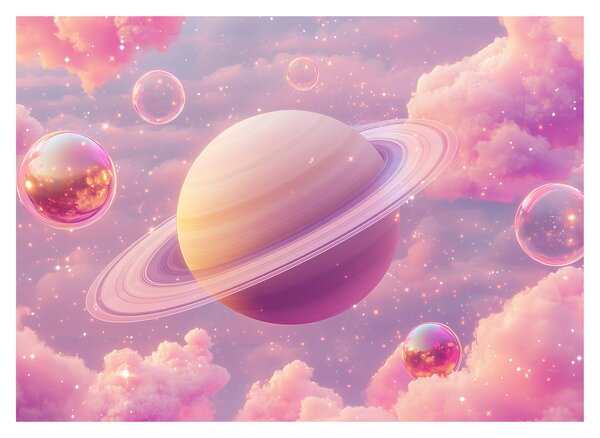 Obraz - Růžová planeta (70x50 cm)