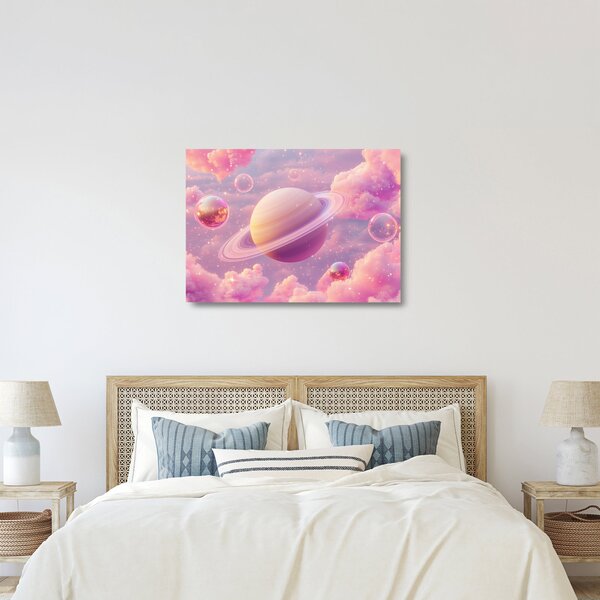 Skleněný obraz - Růžová planeta (70x50 cm)