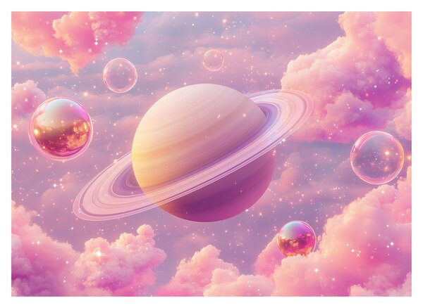 Skleněný obraz - Růžová planeta (70x50 cm)