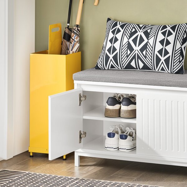 Sobuy Fsr172-W Výklopný Botník Dětský Botník Lavice Se Sedátkem Komoda Na Boty Botník Bílá Wht Cca 100X42X35Cm