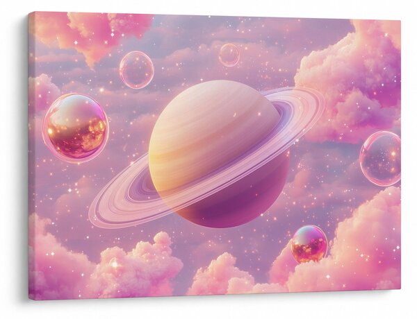 Obraz - Růžová planeta (70x50 cm)