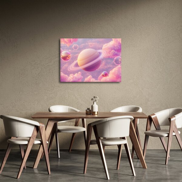 Obraz - Růžová planeta (70x50 cm)