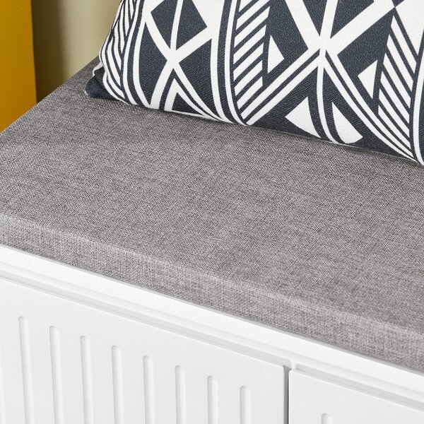 Sobuy Fsr172-W Výklopný Botník Dětský Botník Lavice Se Sedátkem Komoda Na Boty Botník Bílá Wht Cca 100X42X35Cm