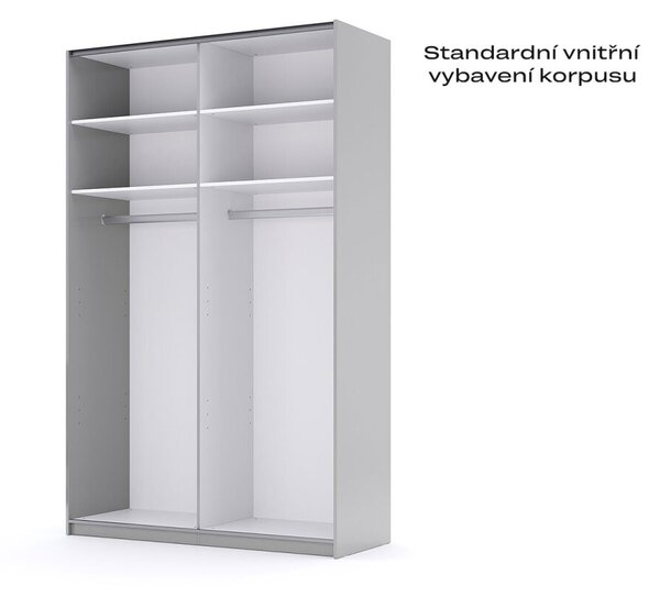 Skříň s posuvnými dveřmi 1,5x2,4 m lesklá / zrcadlo Megy