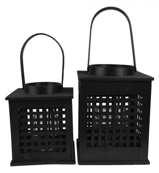 Stojan na čajovou svíčku černý 19*19*25 cm – 19x19x25 cm