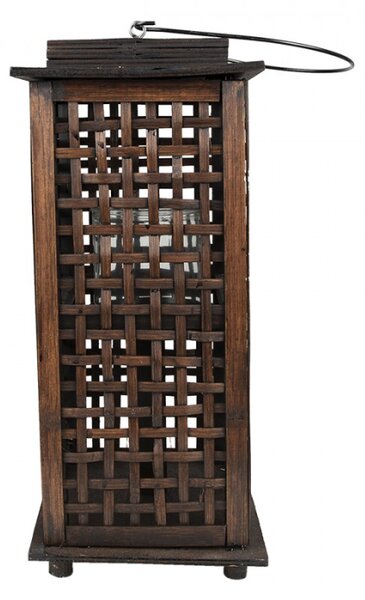 Svícen na čajovou svíčku Hnědý 19*19*43 cm – 19x19x43 cm