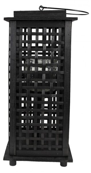 Stojan na čajovou svíčku černý 19*19*43 cm – 19x19x43 cm